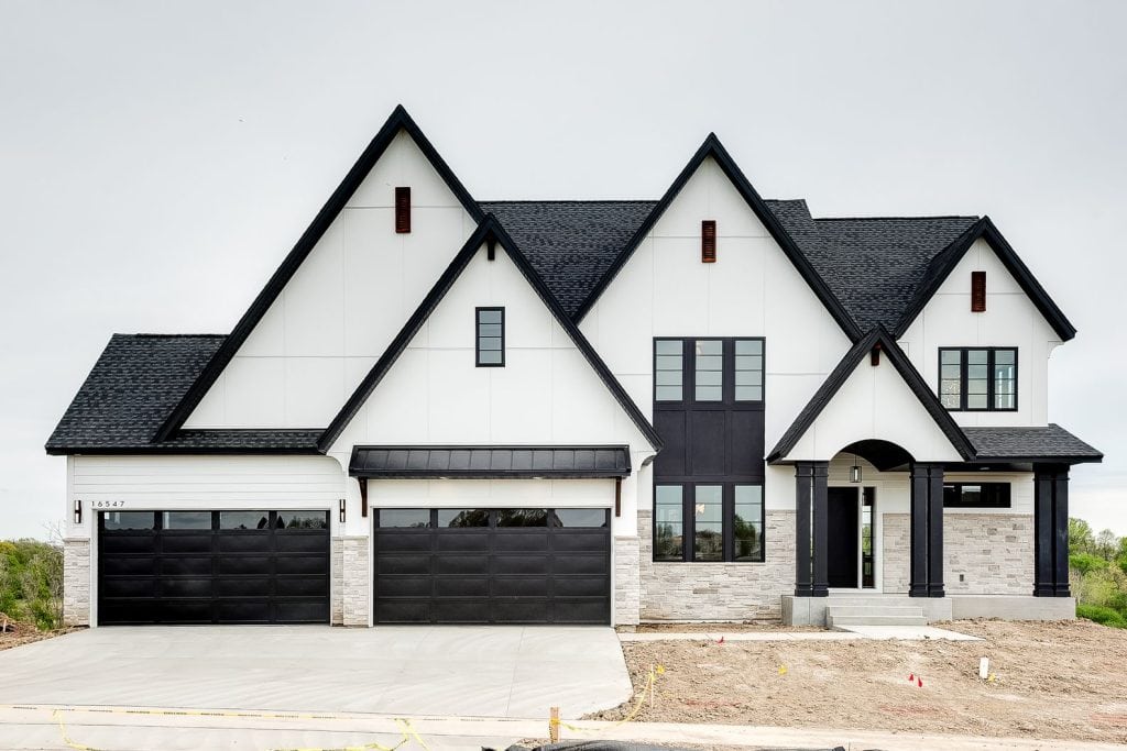 Modern residential house with custom concrete driveway and walkway, Project Gallery.