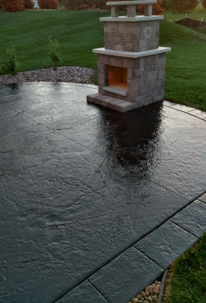 Patio Old Granite Stamp Gun Metal With Deep Charcoal